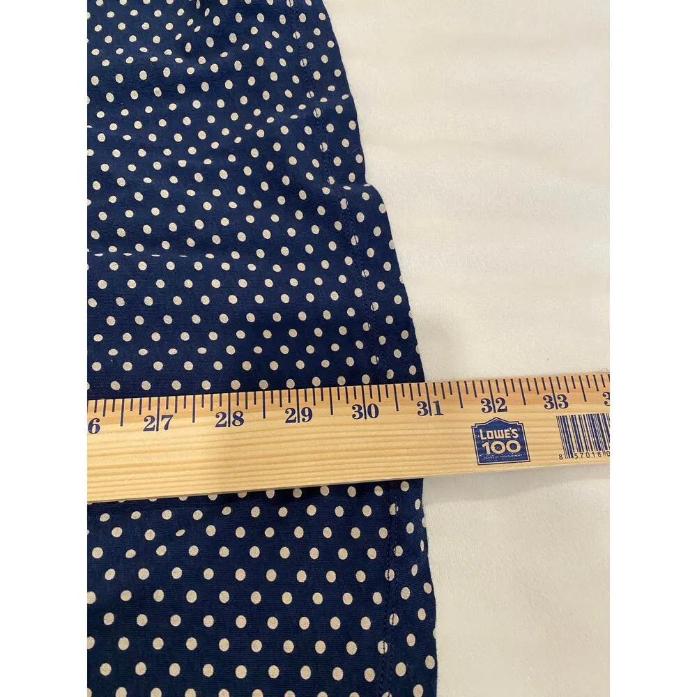 Aerie Sleeveless Lace Trim V Neck Polka Dot Slip Dress Blue Women's Size Medium - Image 7