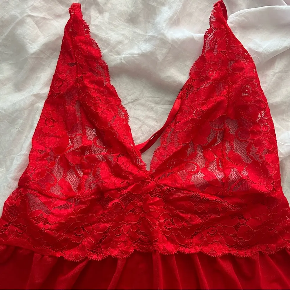 Red lingerie dress Size M - Image 4