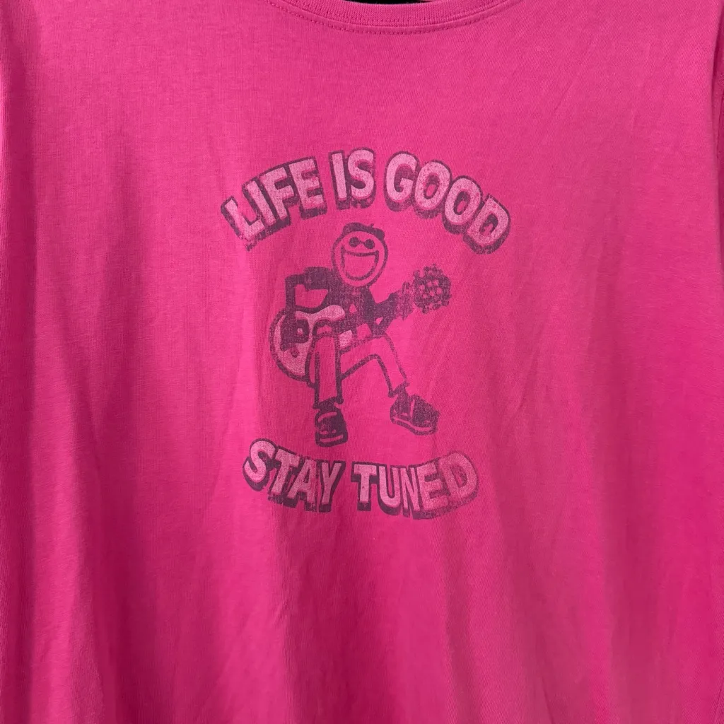 Life Is Good Pink Short Sleeve Classic Fit Graphic T-Shirt - Image 2
