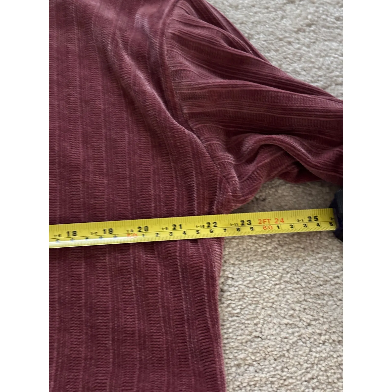 Altar'd State Burgundy Ribbed Turtleneck Cropped Sweater Women's Medium - Image 7