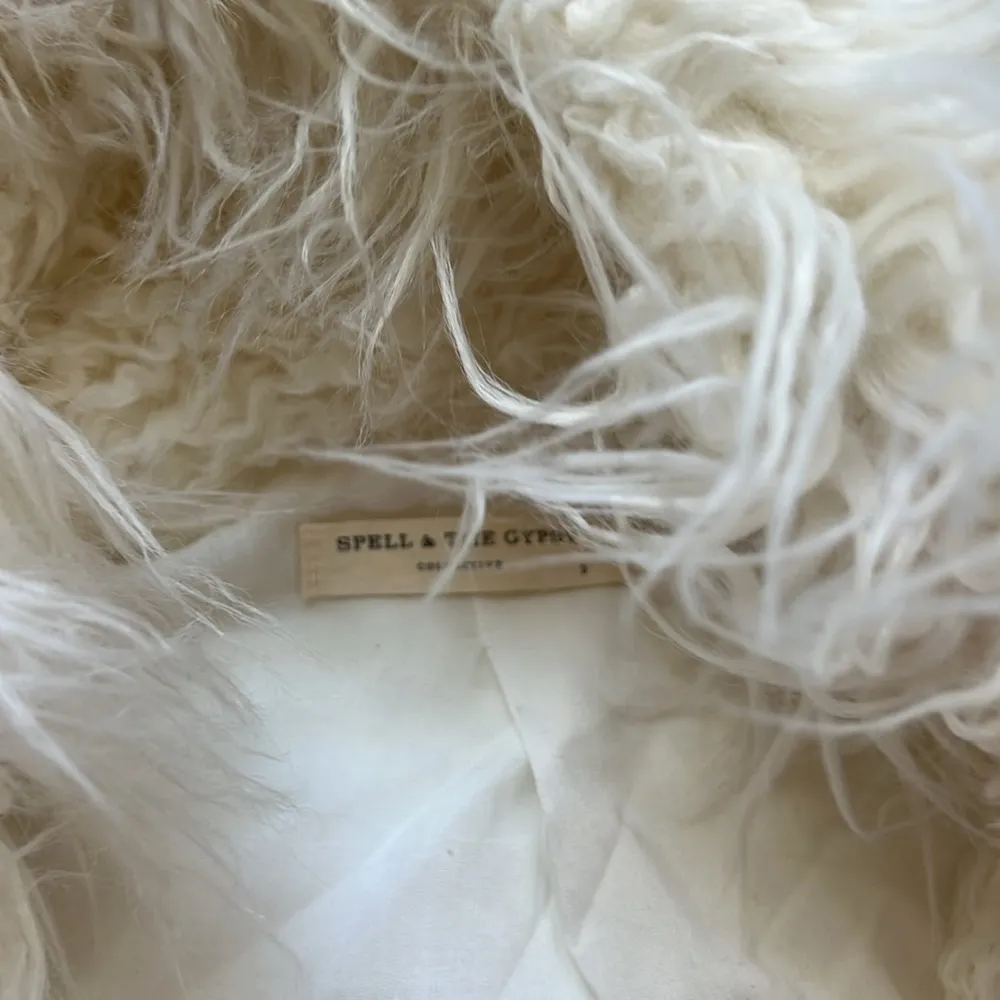 Spell & The Gypsy White Fuzzy Coat - Image 3