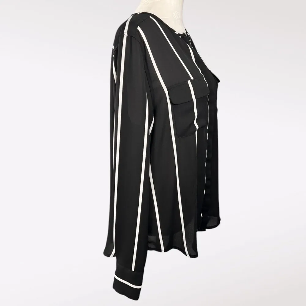 Long Sleeve Button Down Blouse Small - Image 6