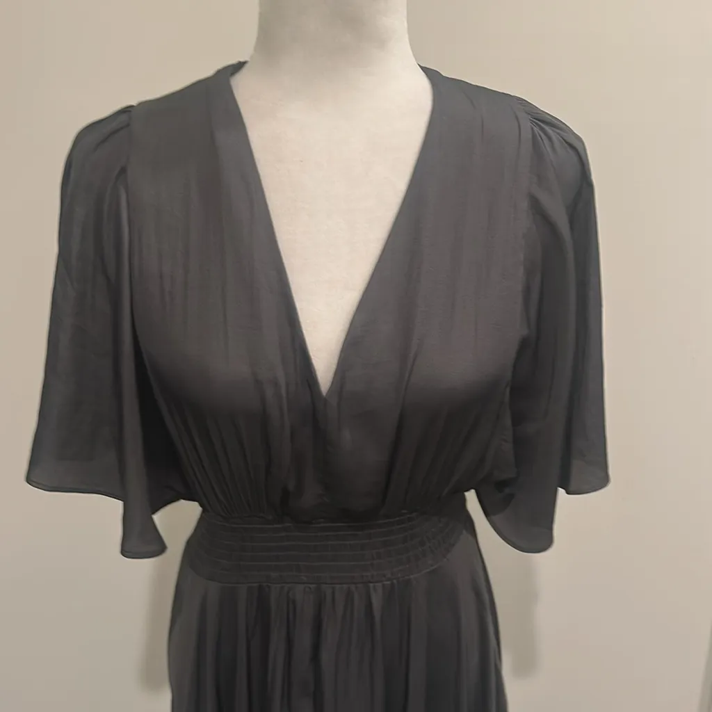 NWOT Grade and Gather Dark Gray Satin Dress Sz M - Image 3
