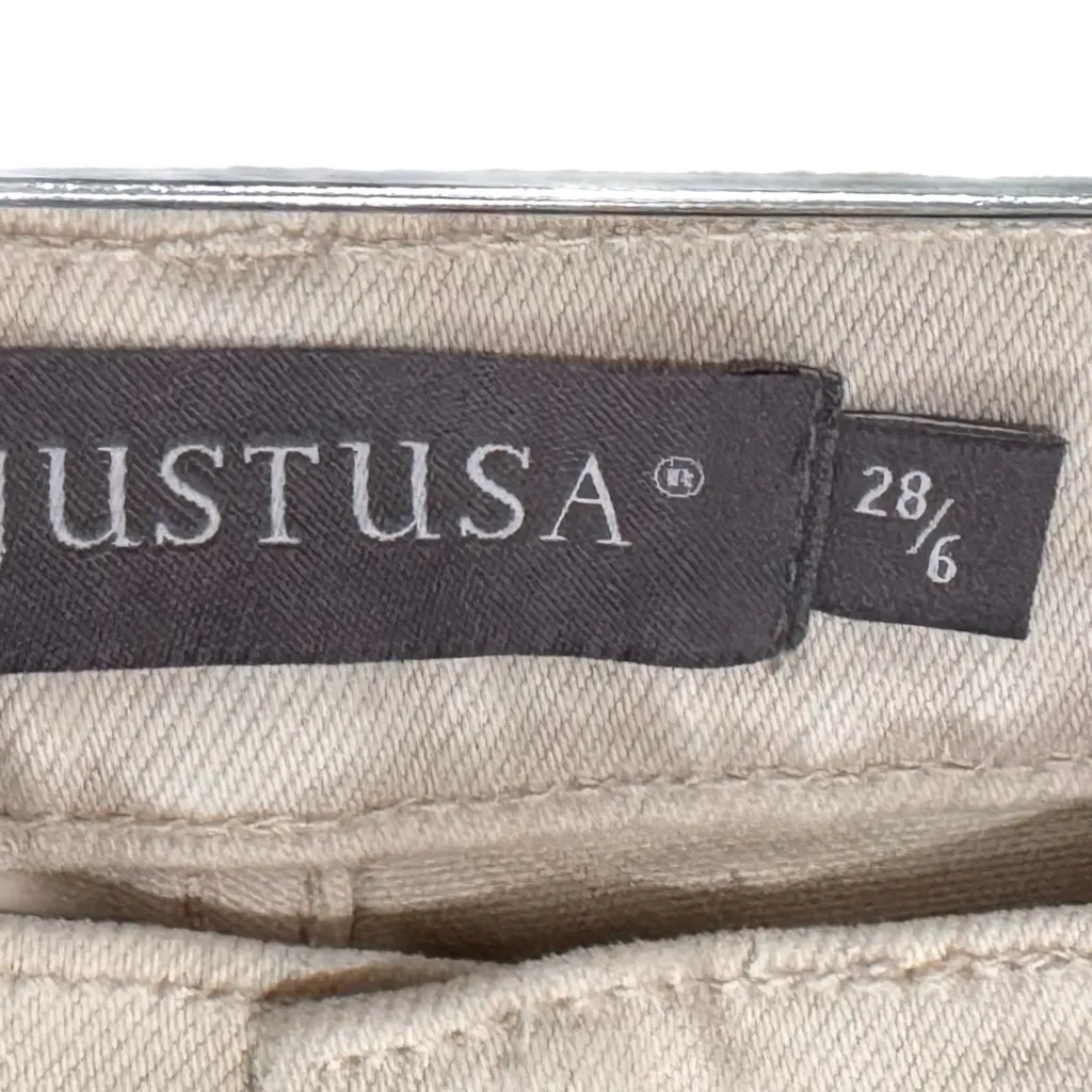 JUST USA Stitch fix Gerry Wide Straight Leg Jeans Oatmeal Denim Ankle Pants Sz 6 - Image 5