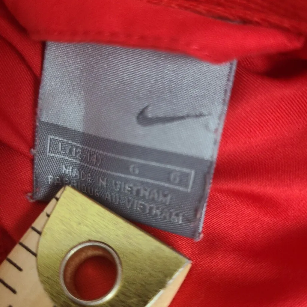 Vintage Nike Womens L 12/14 Red Track Jacket Light Weight Zip‎ Up Fitness Gym - Image 3