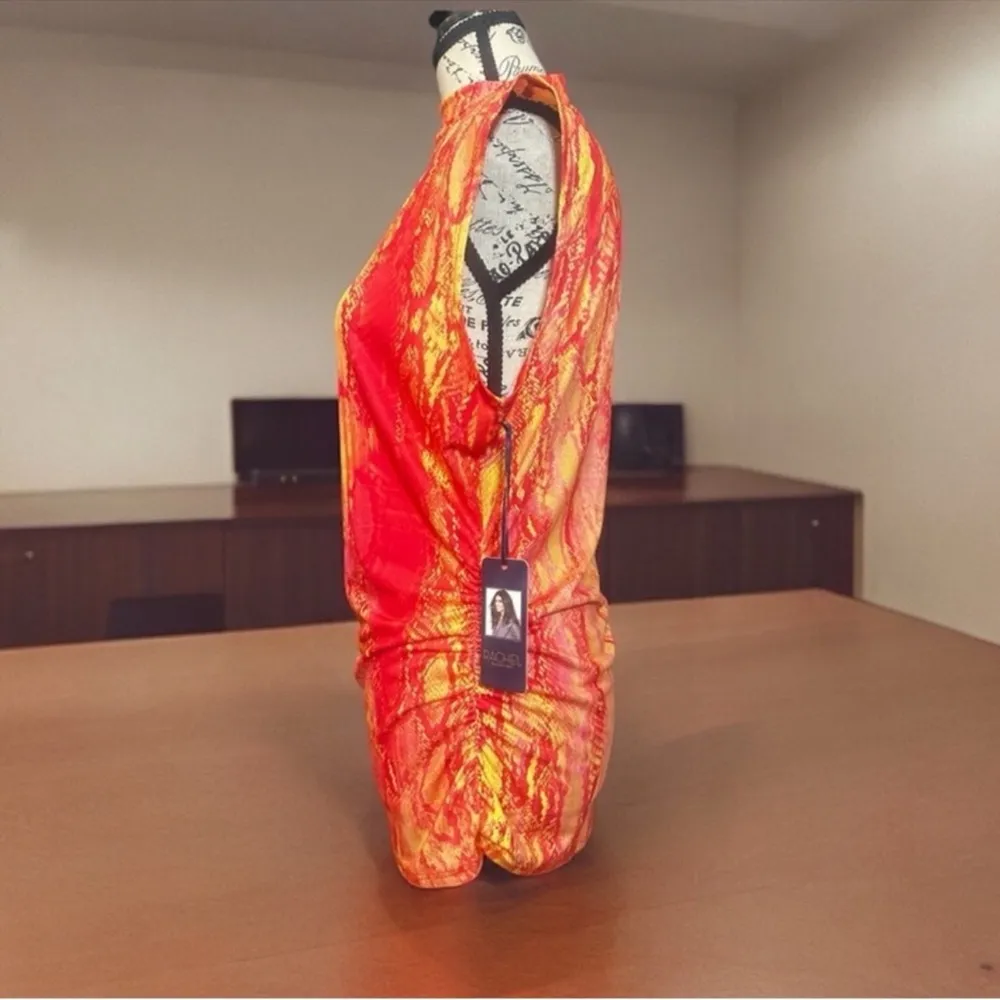 RACHEL Rachel Roy Snakeskin Print Top Pink Size L - Image 2