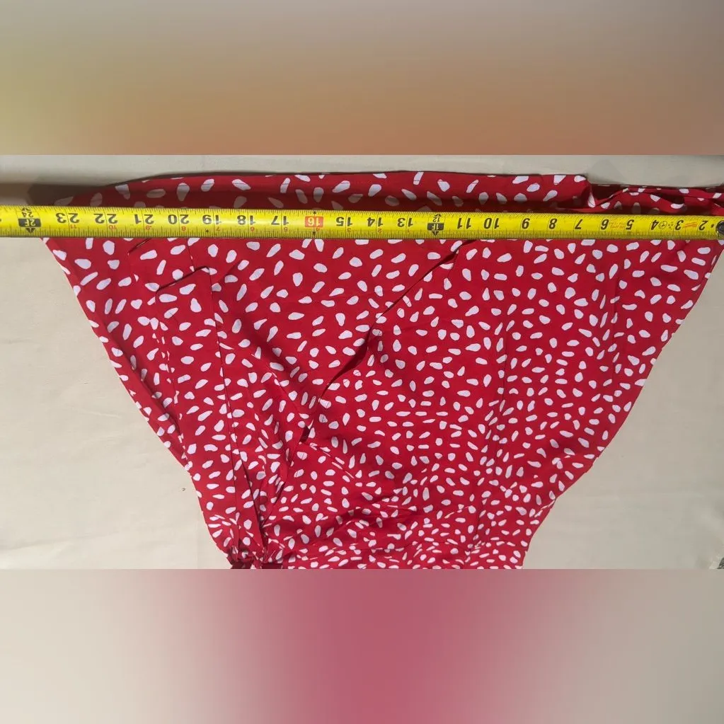 Woman’s Halter Dress Red & White Print Size Large Lightweight Summer Vacation - Image 7