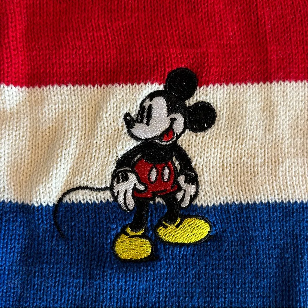 NEW Disney Mickey Mouse Colorblock Cardigan Sweater Long Sleeve Striped XL - Image 2