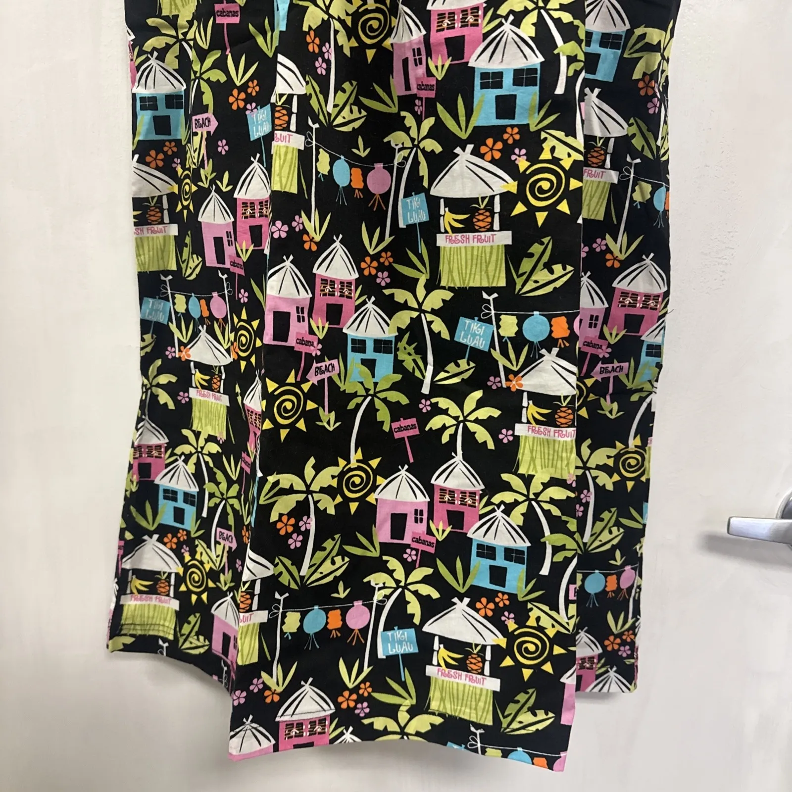 HUE Sleeveless‎ Summer Dress Tiki Luau Hawaiian Nightshirt Print Size Large EUC - Image 3