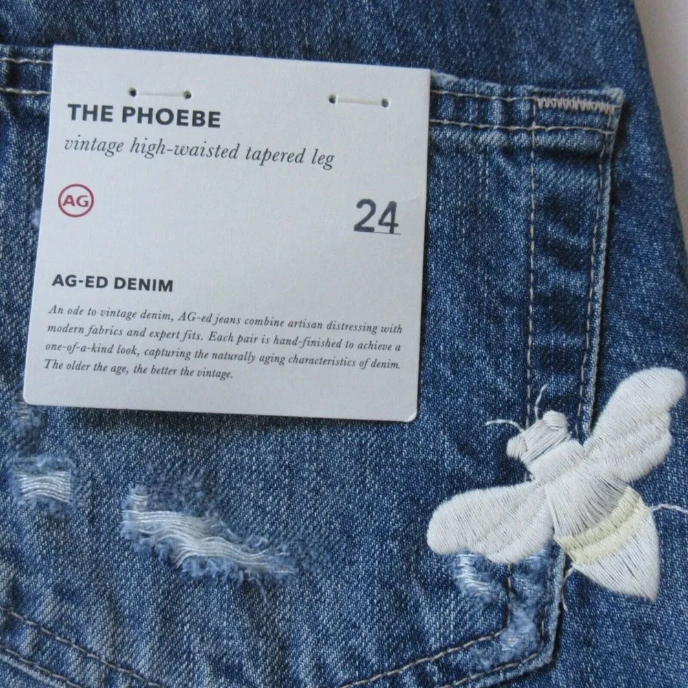 NWT Adriano Goldschmied AG Phoebe in 23 Years Woven Dreams Embroidered Jeans 24 - Image 6