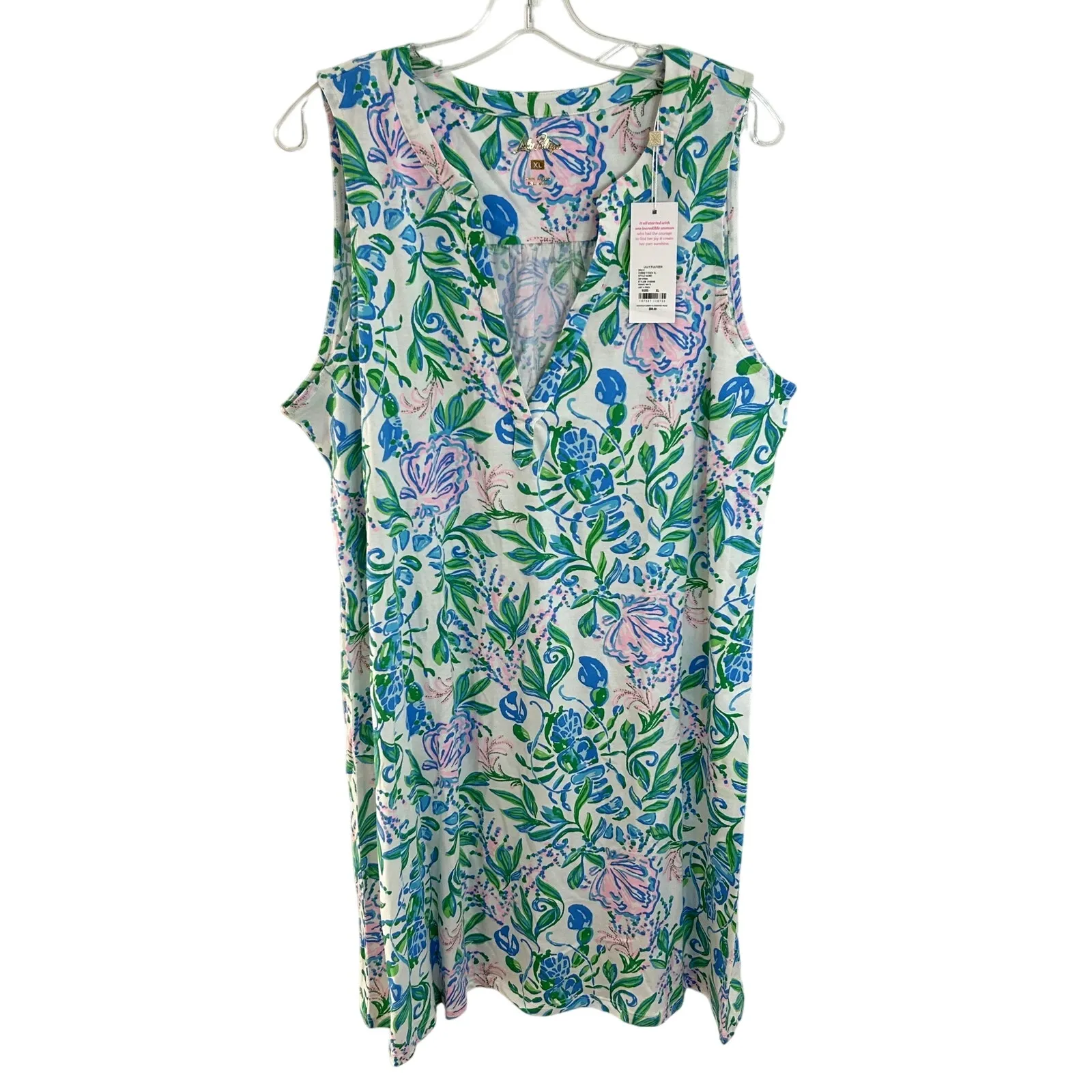 Lilly Pulitzer Dev Dress Womens Size XL Resort White Just A Pinch NWT Green Blue - Image 2