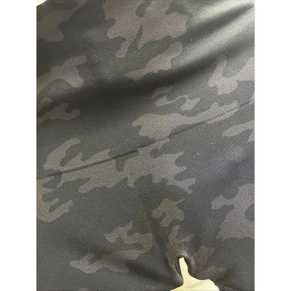 SPANX Women’s Black Camo High Rise Textured Pull-on Nylon Biker Shorts- Large - Image 6