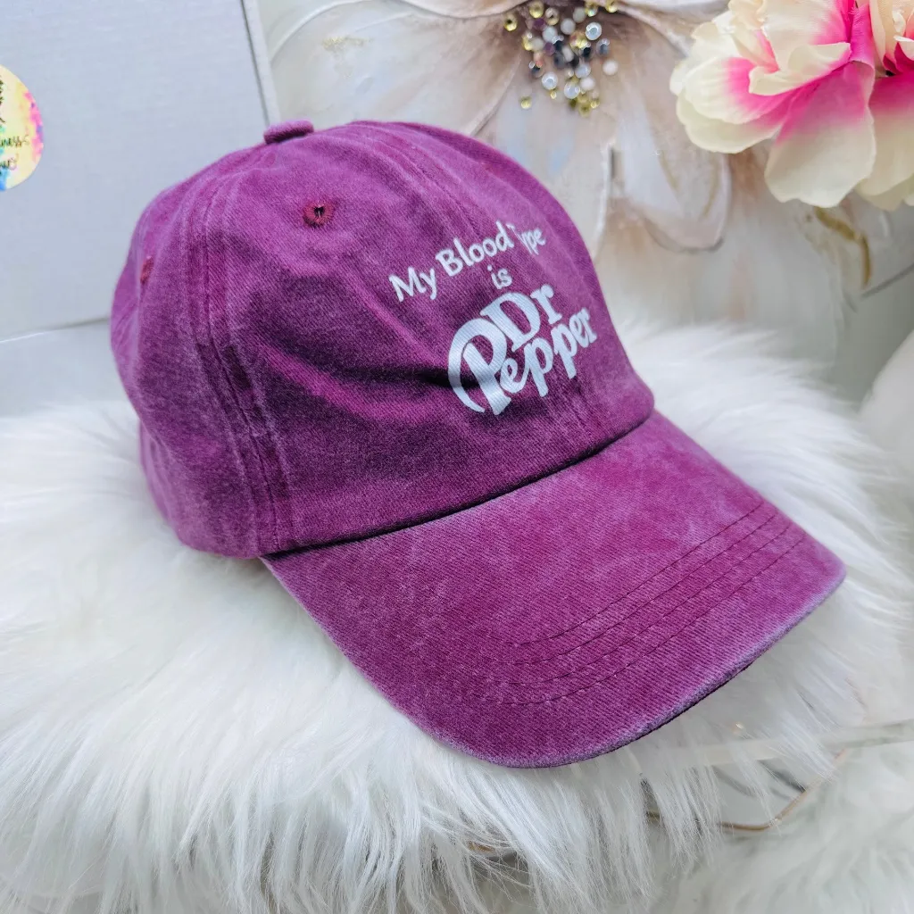 Women’s Dr Pepper Burgundy Baseball Cap Red - Image 5