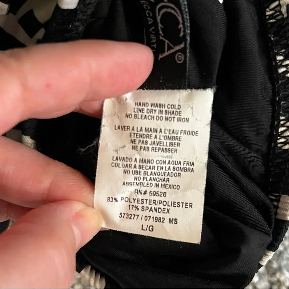 BECCA by Rebecca Virtue Primitive Journey High neck  swim top,tassled tie,size L - Image 6