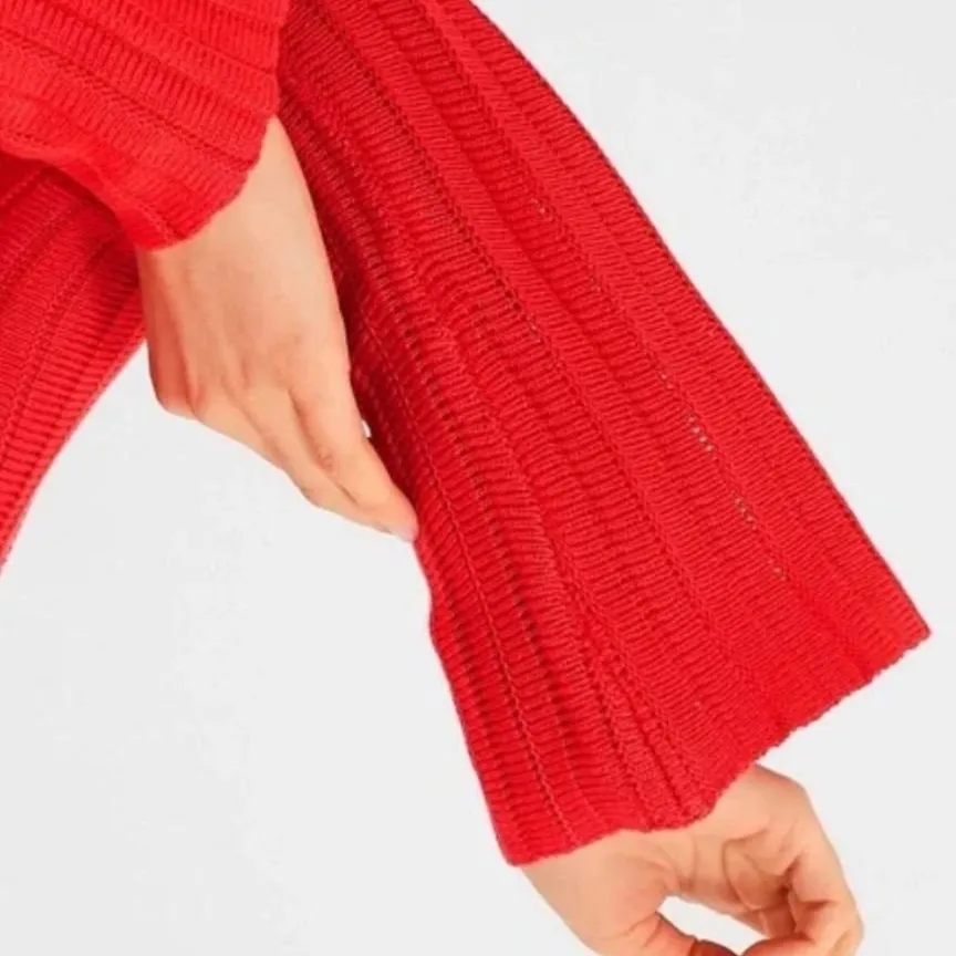 Tuckernuck Pomander Place Adi Bell Sleeve Red Knit Mini Dress Small NWT - Image 4