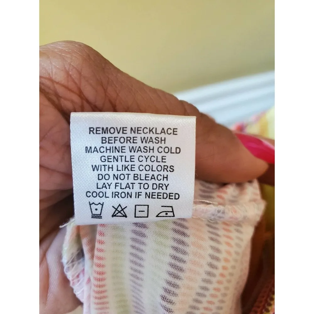 Tacera Women's Dress Size M Black White Taupe Missoni Style Striped Hippie - Image 10