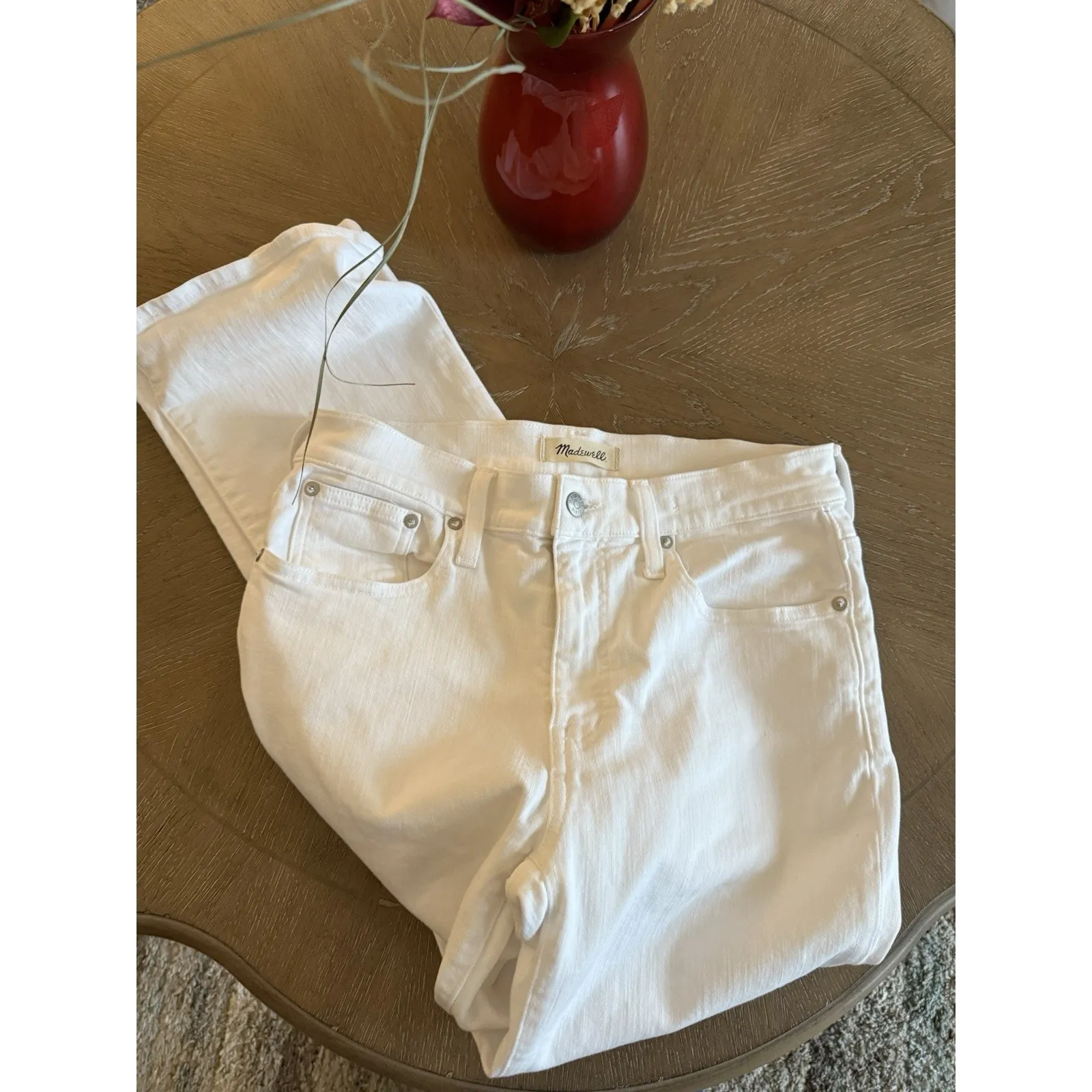 Madewell kick out full length jeans Size 28 White - Image 4