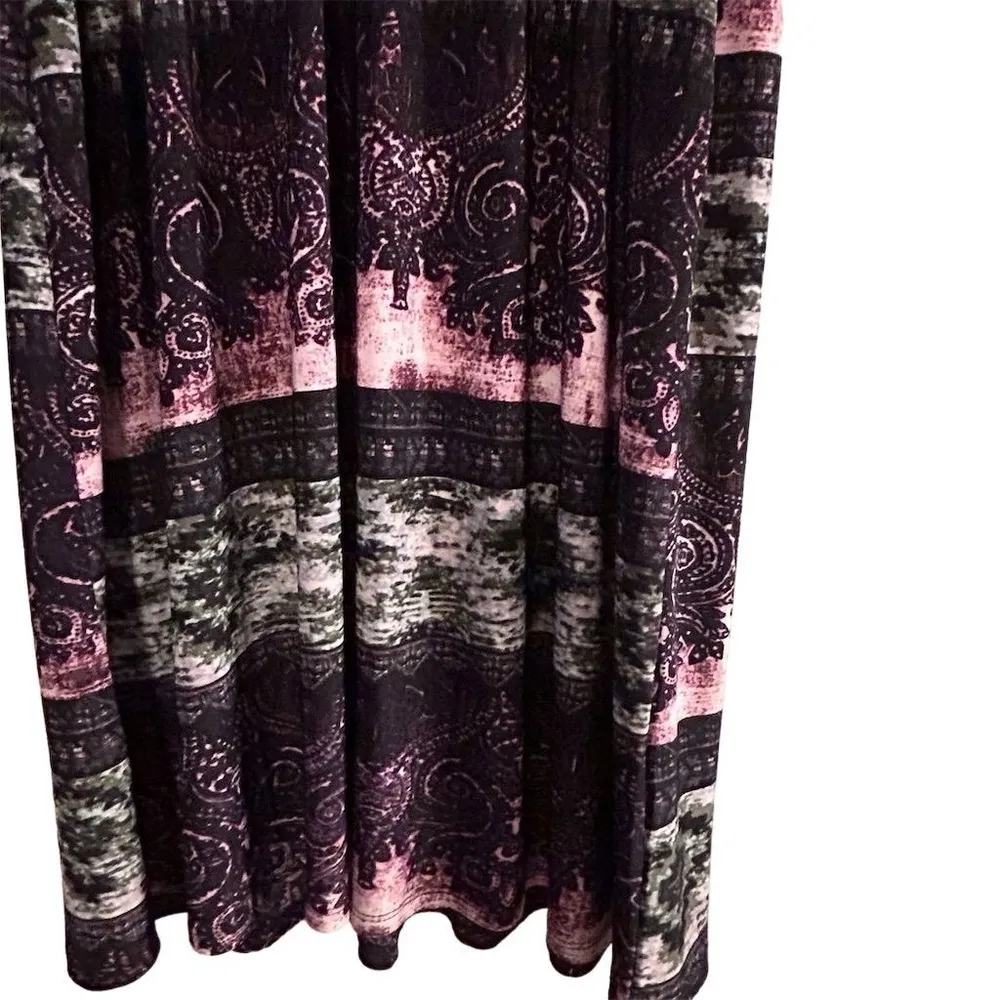 Cristina Love Women's XL V-Neck Short Sleeve Multicolor Boho Dress Y2K style - Image 5