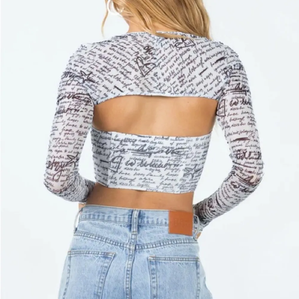 NWT PRINCESS POLLY Scripted Long Sleeve Corset Top - Image 3