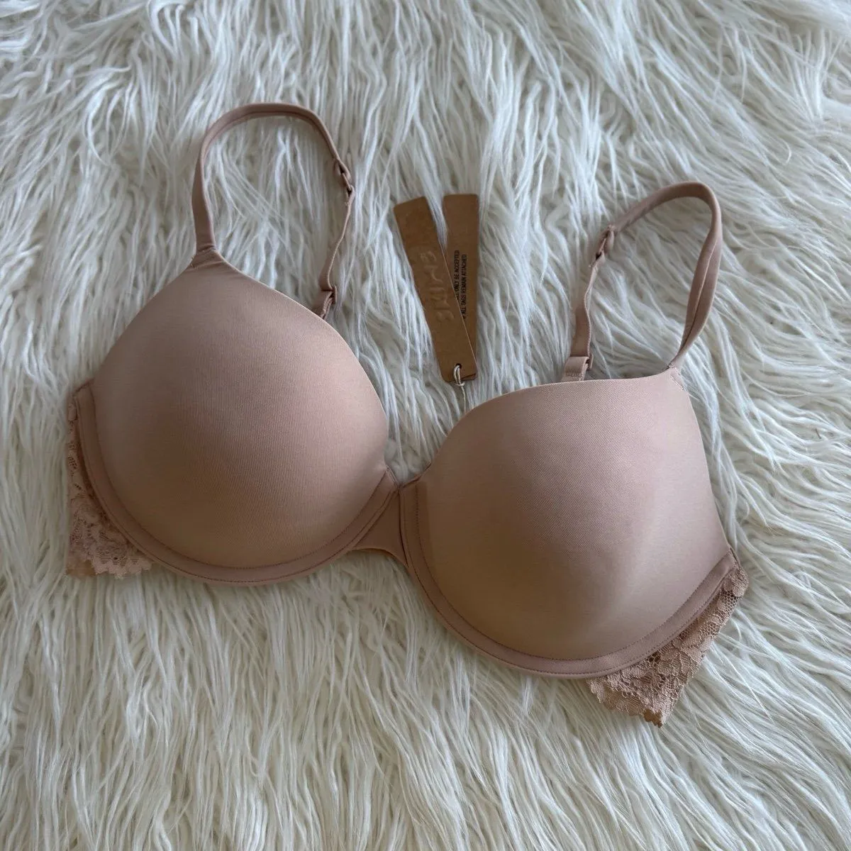 Skims Fits Everybody Lace Wing T-Shirt Bra Clay Size 36C - Image 3