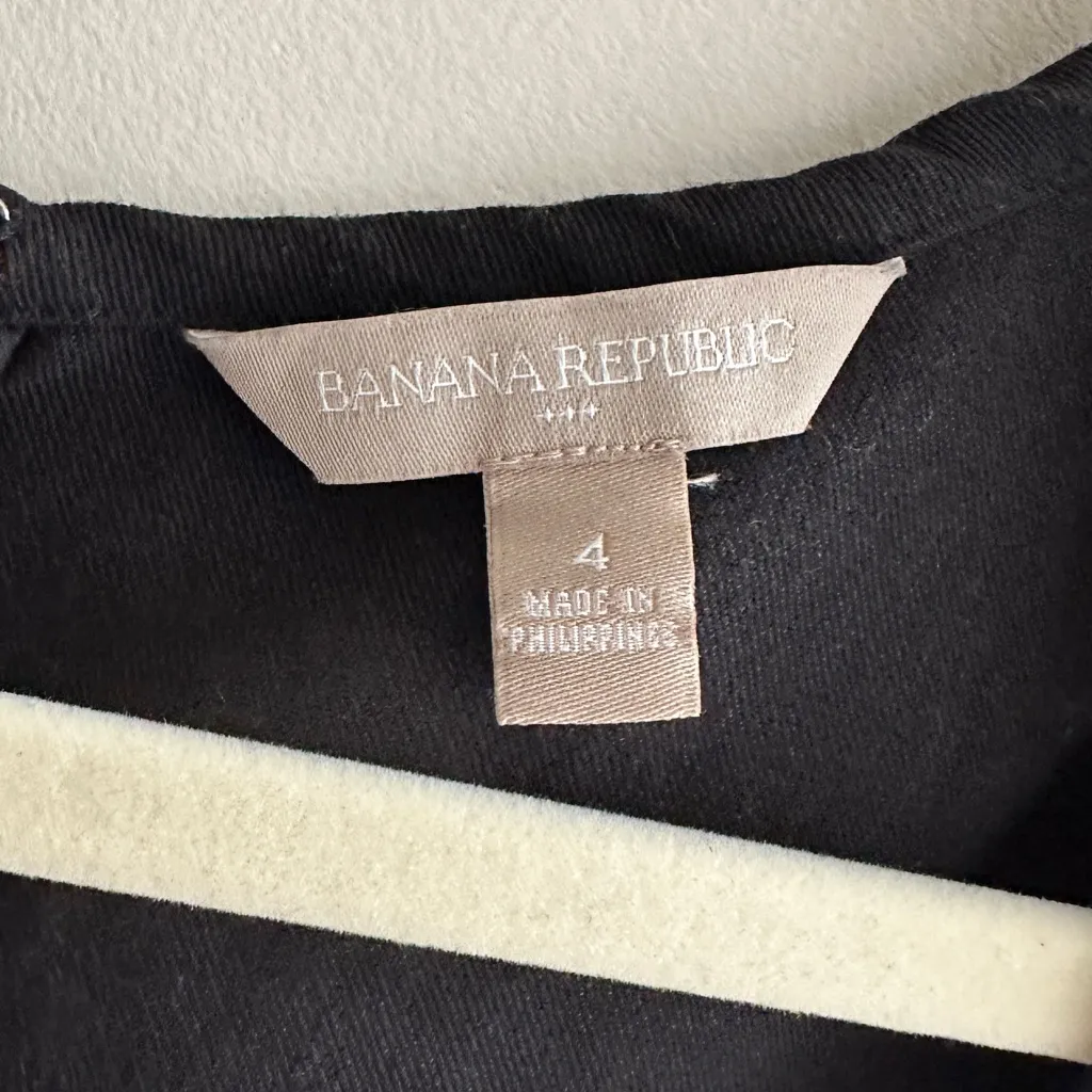 Banana Republic Sloan Colorblock Sheath Dress, Black/White/Tan, Size 4 - Image 8