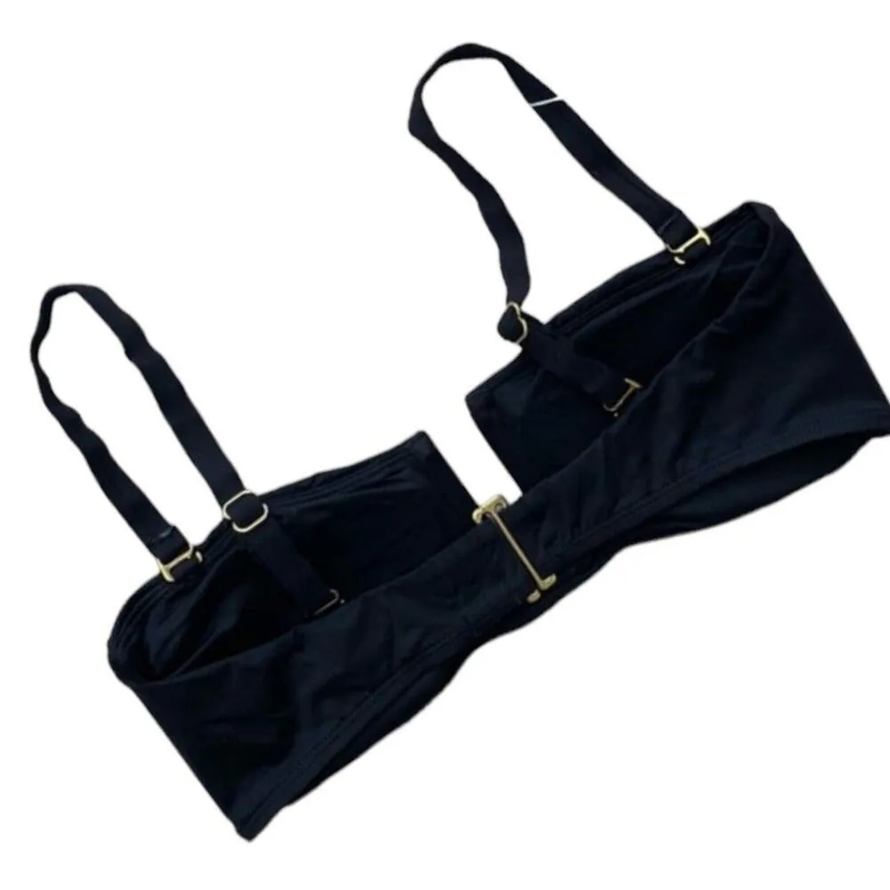 Andie Cartagena Convertible Plunge Bikini Swim Top in Black NWT - Image 6