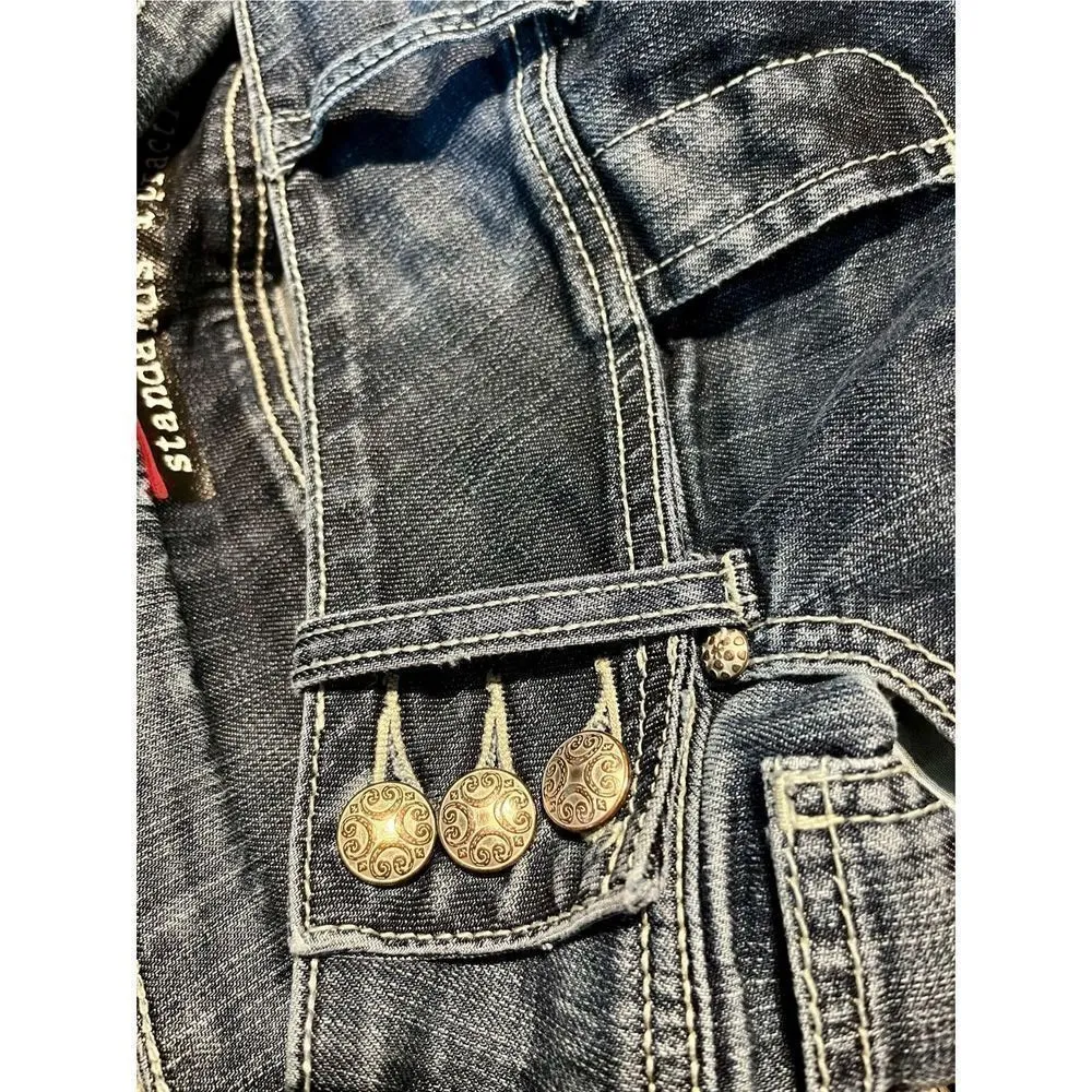 Standards & Practices 3 Button Close Boot Cut Size 27 Jeans Blue - Image 16