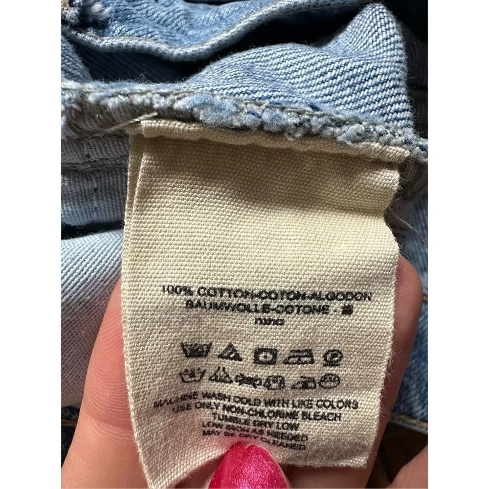 Free People Hallie Distressed Short Mini Denim Skirt in Midstone Sz 28 - Image 9