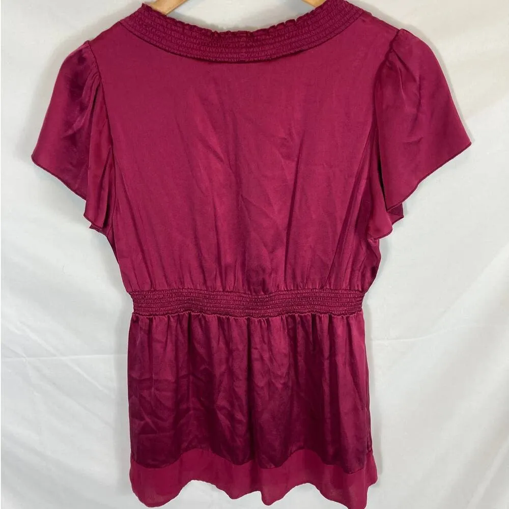 BCBGMAxazria Silk Babydoll Blouse Size Medium - Image 6