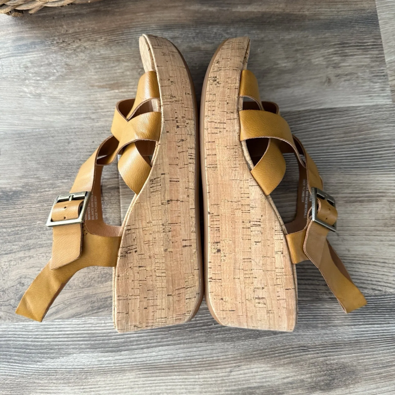 Kork-Ease Korks Nova Comfort Wedge Sandals Mustard Yellow Women’s 10M - Image 5