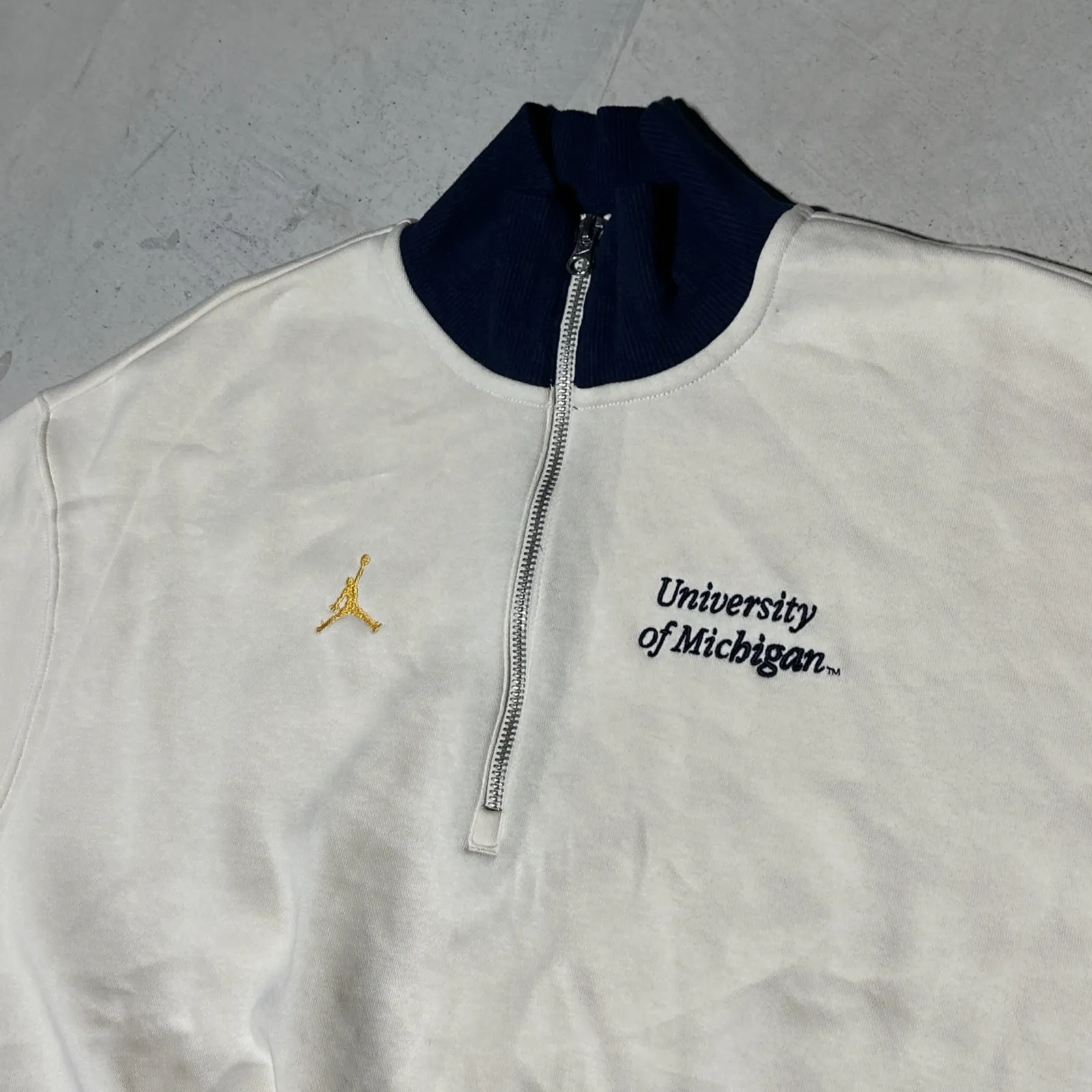 Nike 1/2 Zip Cropped Sweatshirt Women's M L Oversized Baggy University Michigan - Image 3