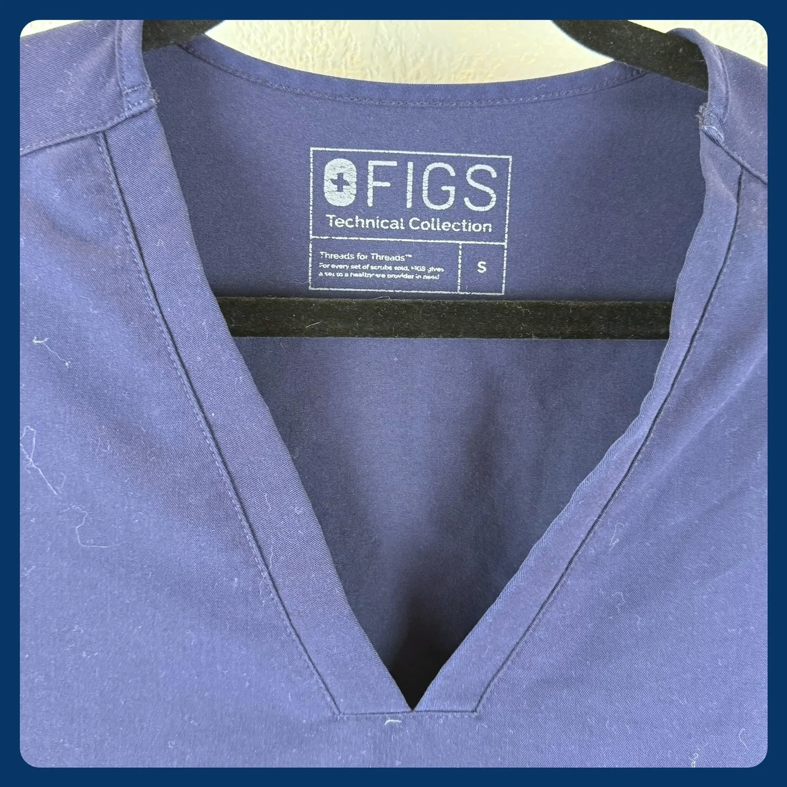 FIGS Technical Collection Navy Blue Casma Scrub Top Short Sleeve Women's XXS - Image 2