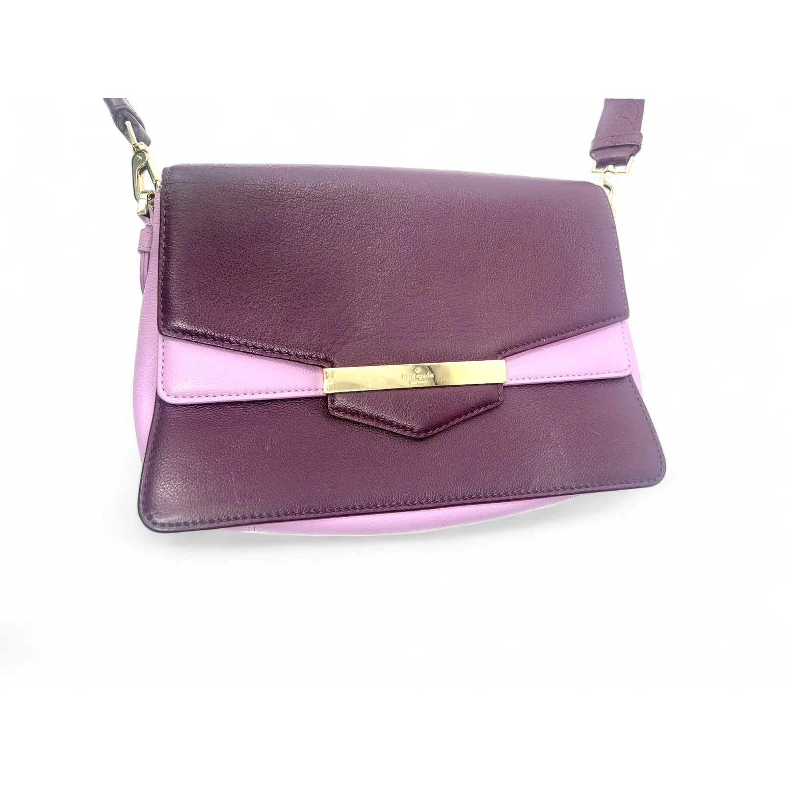 carmel court kaela large multi-part interior purple leather Bag Purse Crossbody - Image 5