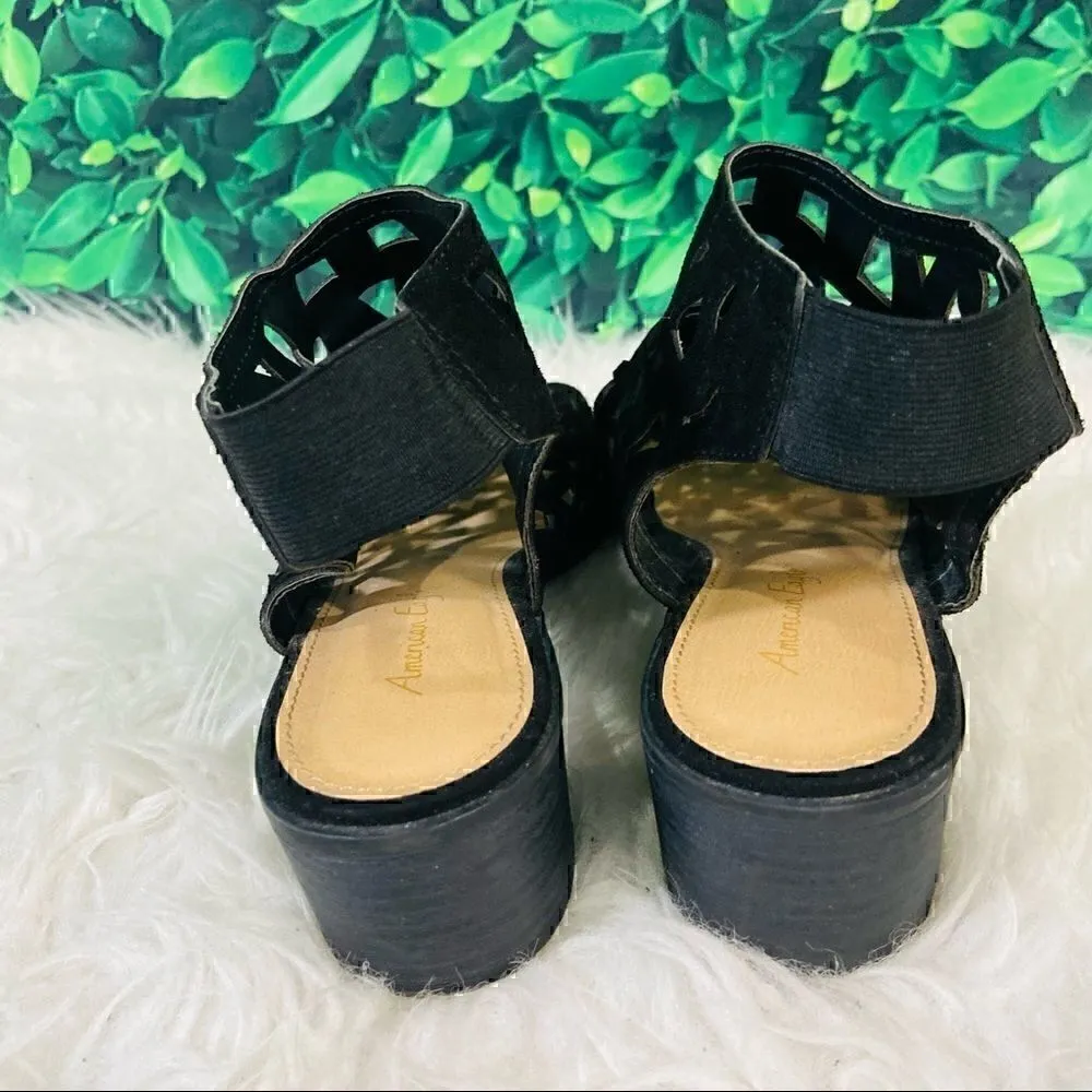American Eagle cutout style casual sandals 7.5 Black - Image 5