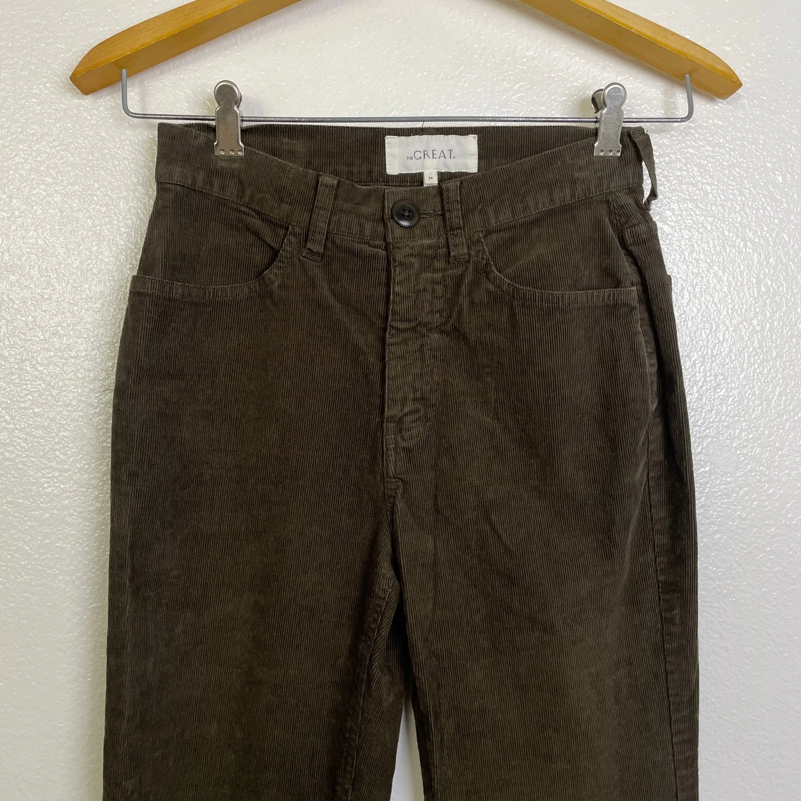 The Great Corduroy Bootcut Pants Womens Size 24 Brown Flare Cotton Stretch 27" - Image 3