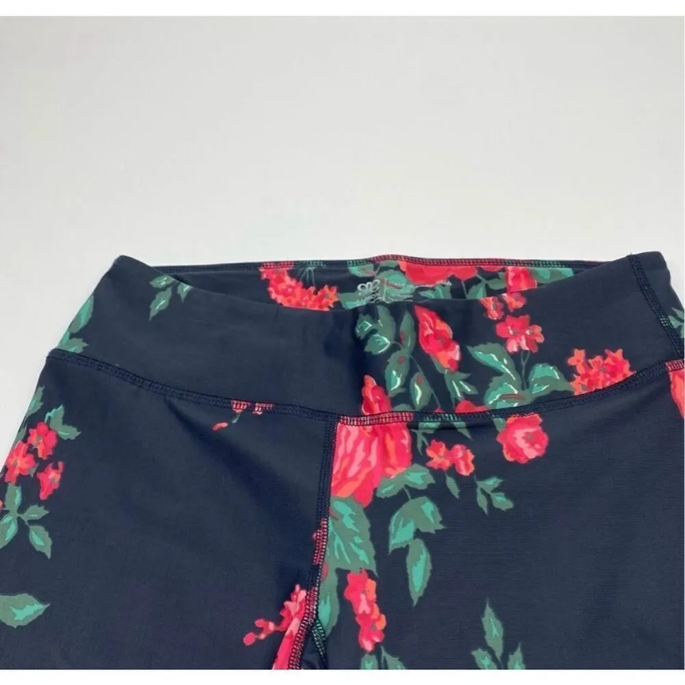 Albion Fit Antigua Pink Floral Cropped Leggings Small Compression Athletic - Image 5