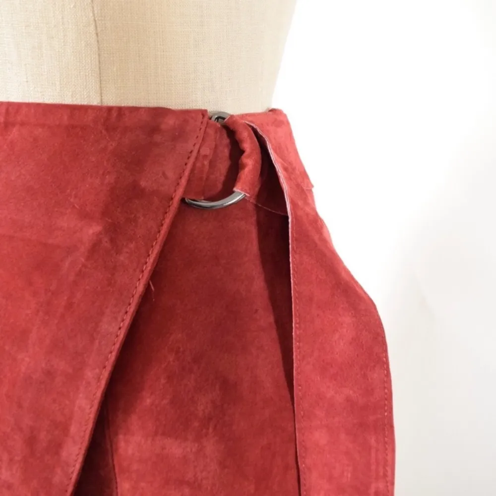 New pink suede wrap skirt by ASOS size 2 petite - Image 3