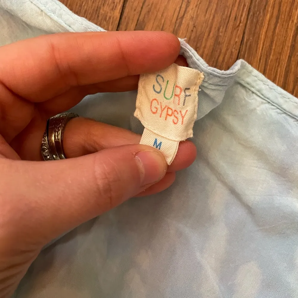 Surf Gypsy Tulum Waist Cinch Water Color Boho Resort Wear Maxi Dress - Sz M - Image 10