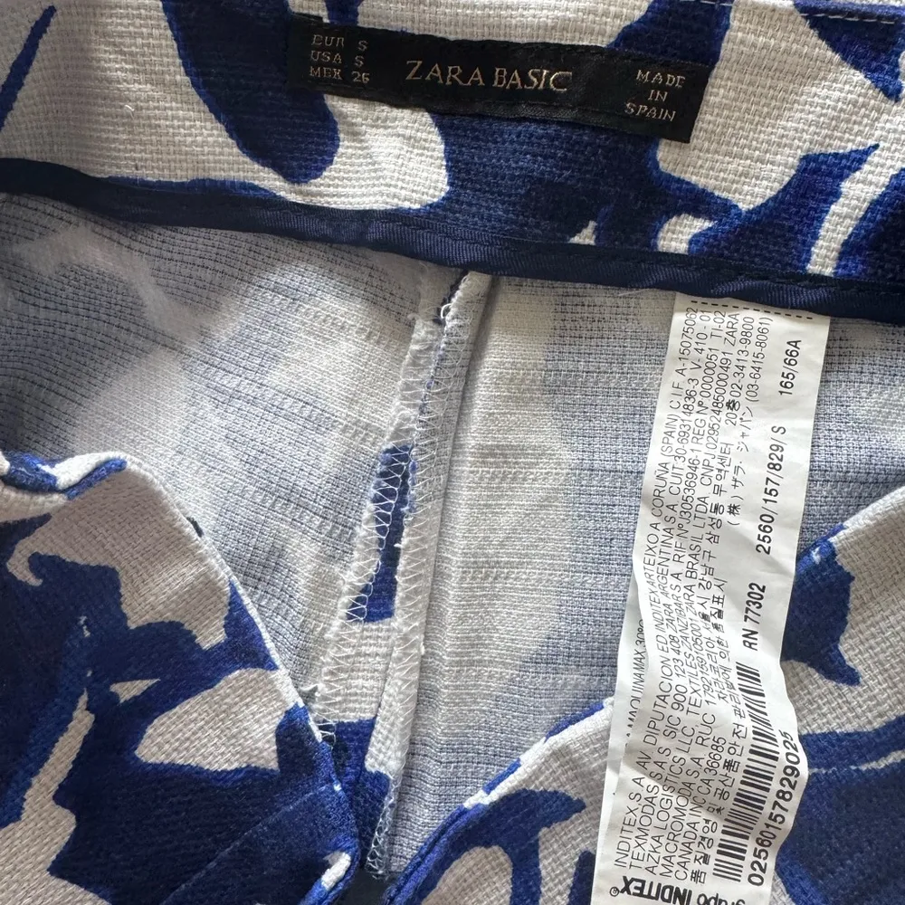 Women's Zara Blue and White High Waist Shorts with Bold Print Floral Size S - Image 6