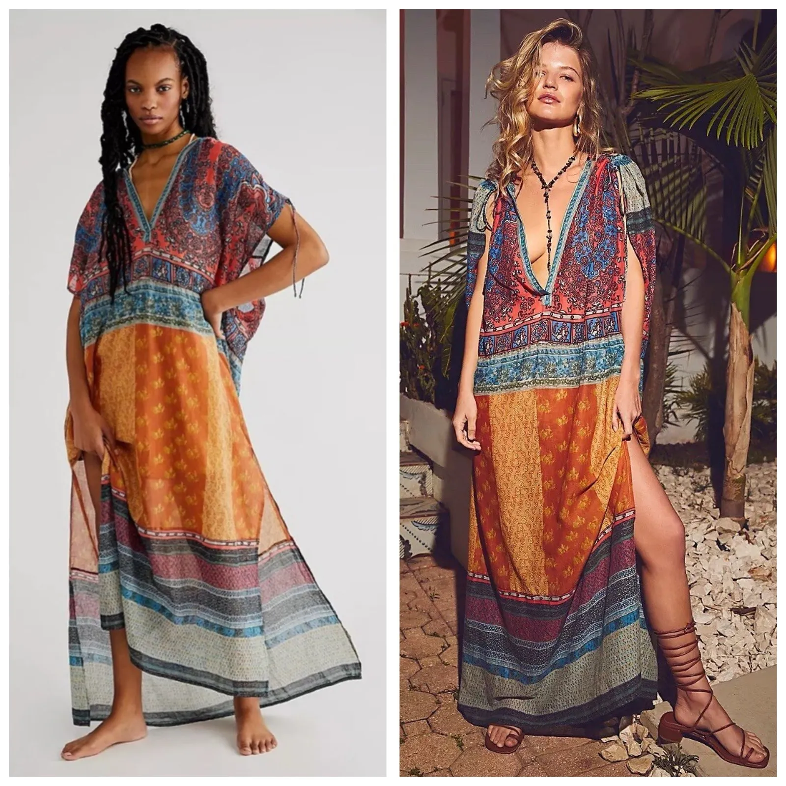 Free People Rosalee Maxi Dress Size Small Oversized Beach Coverup Boho Hippie - Image 2