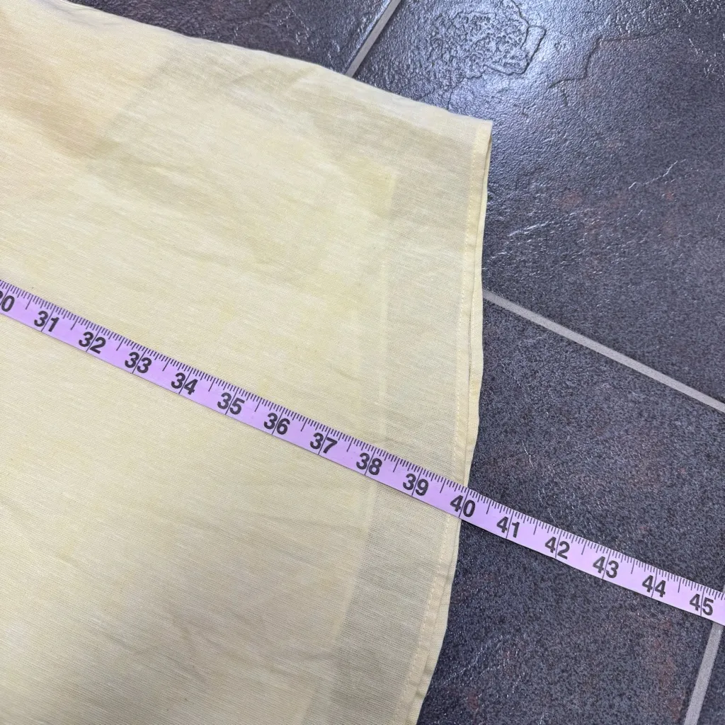 NEW Roller Rabbit Raisa Long Sleeve Shirt Dress Midi Cotton Linen Yellow XL - Image 15