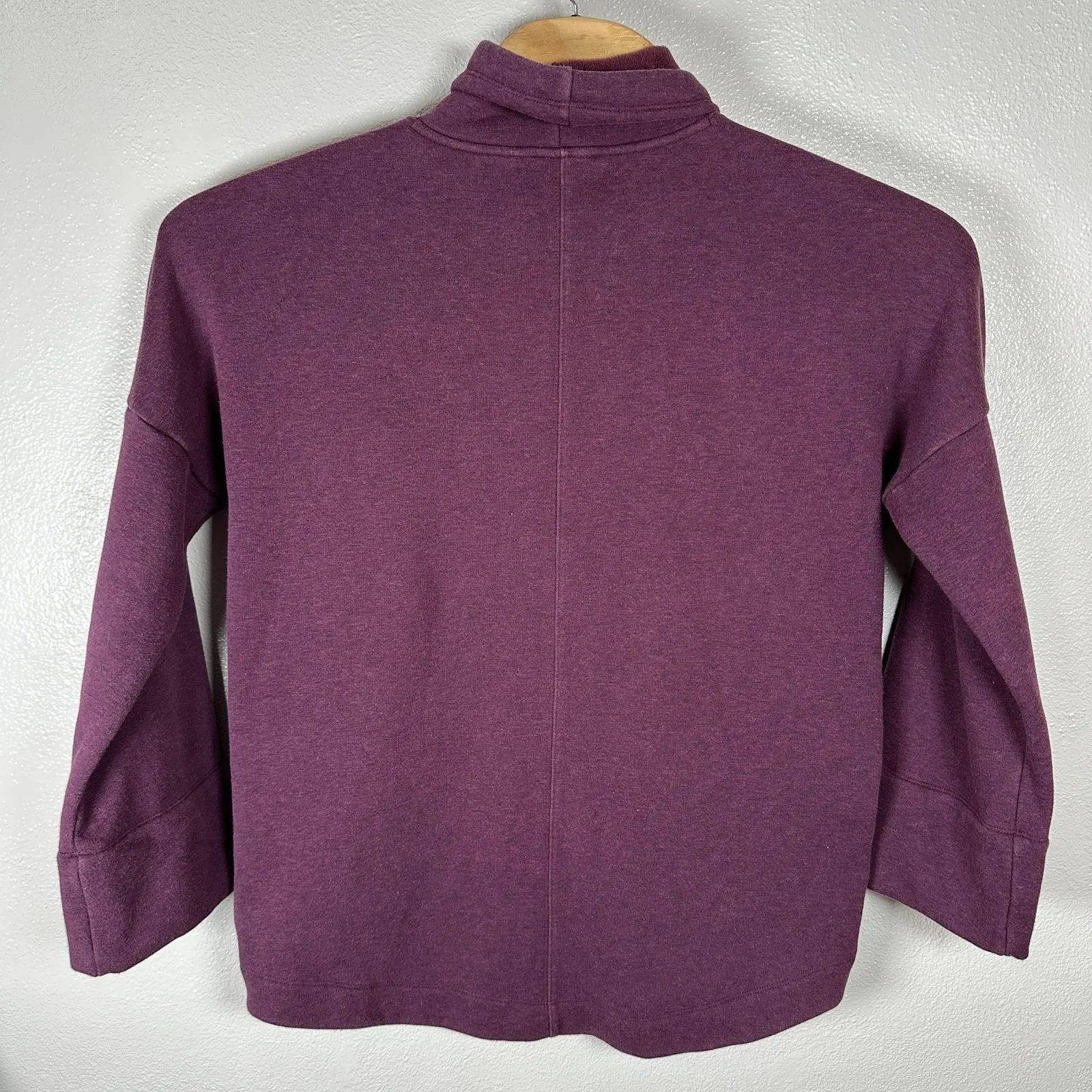 Athleta Sweatshirt Cozy Karma Funnel Neck Pullover Solid Burgundy Womens Small - Image 4
