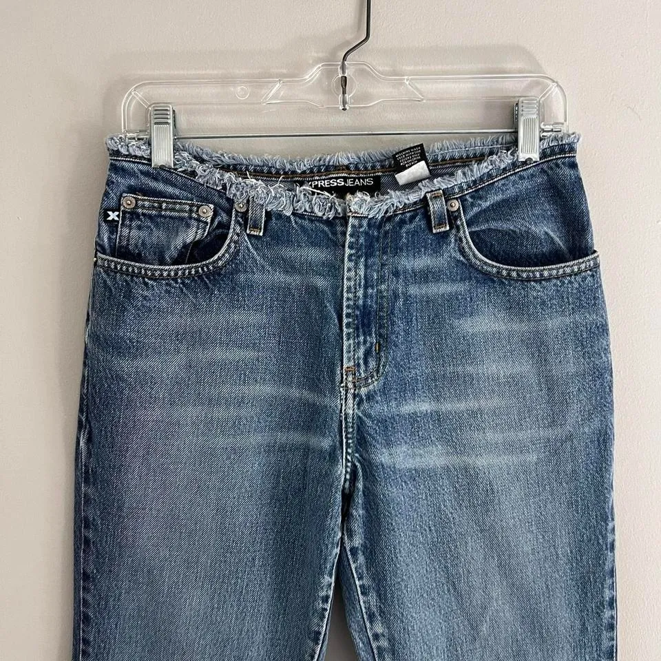 Y2K EXPRESS‎ DISTRESSED WAISTBAND FLARE JEANS - Image 2