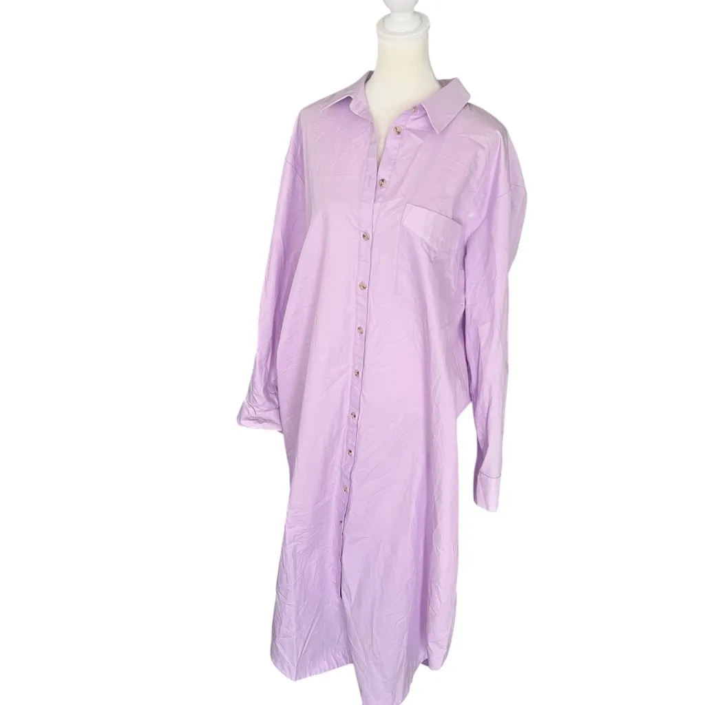 Anthropologie Maeve Soren Maxi Shirt Dress Lavender Button Front NWT L - Image 7