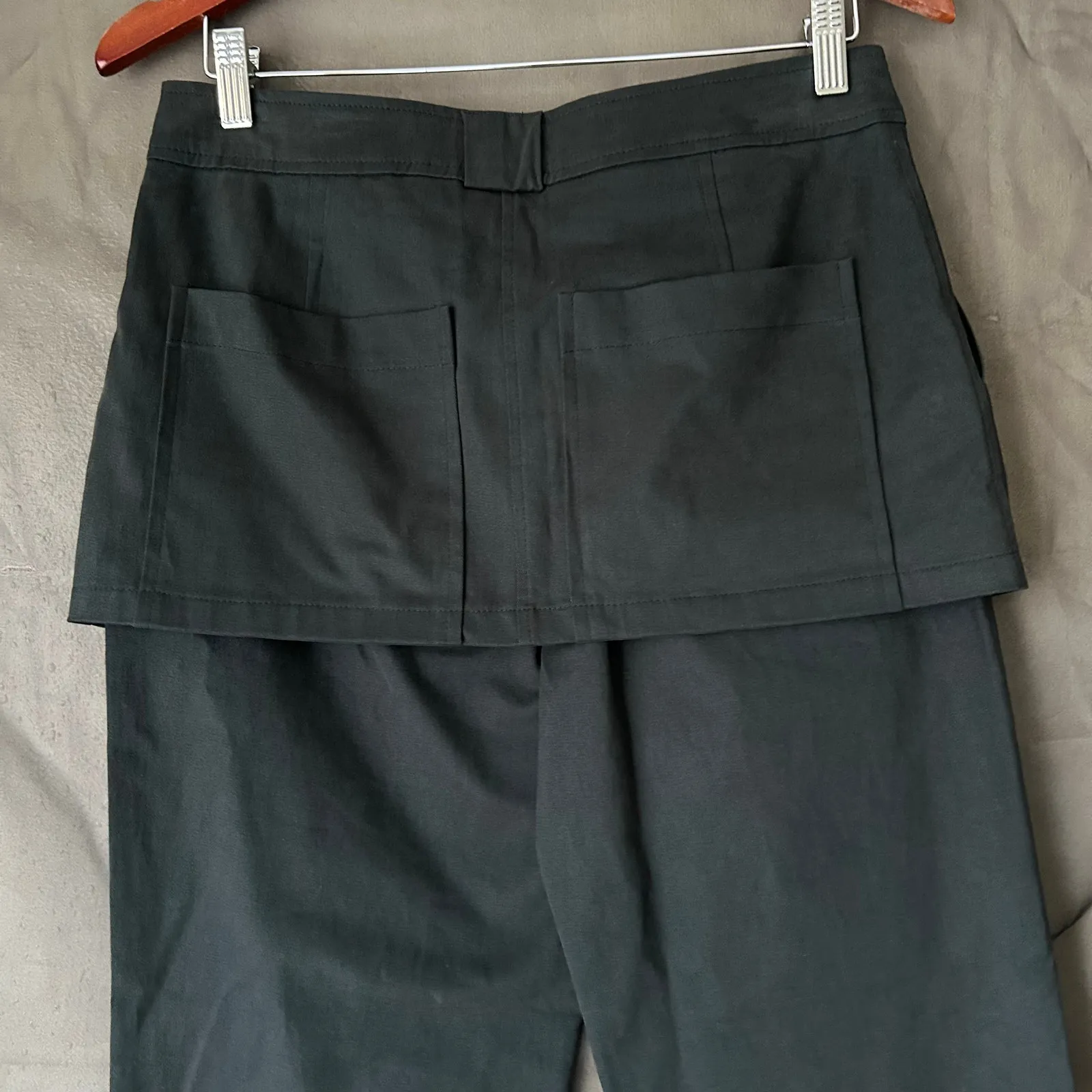 Zara Dark Grey Zip Skirt Overlay Pants Size Small - Image 7