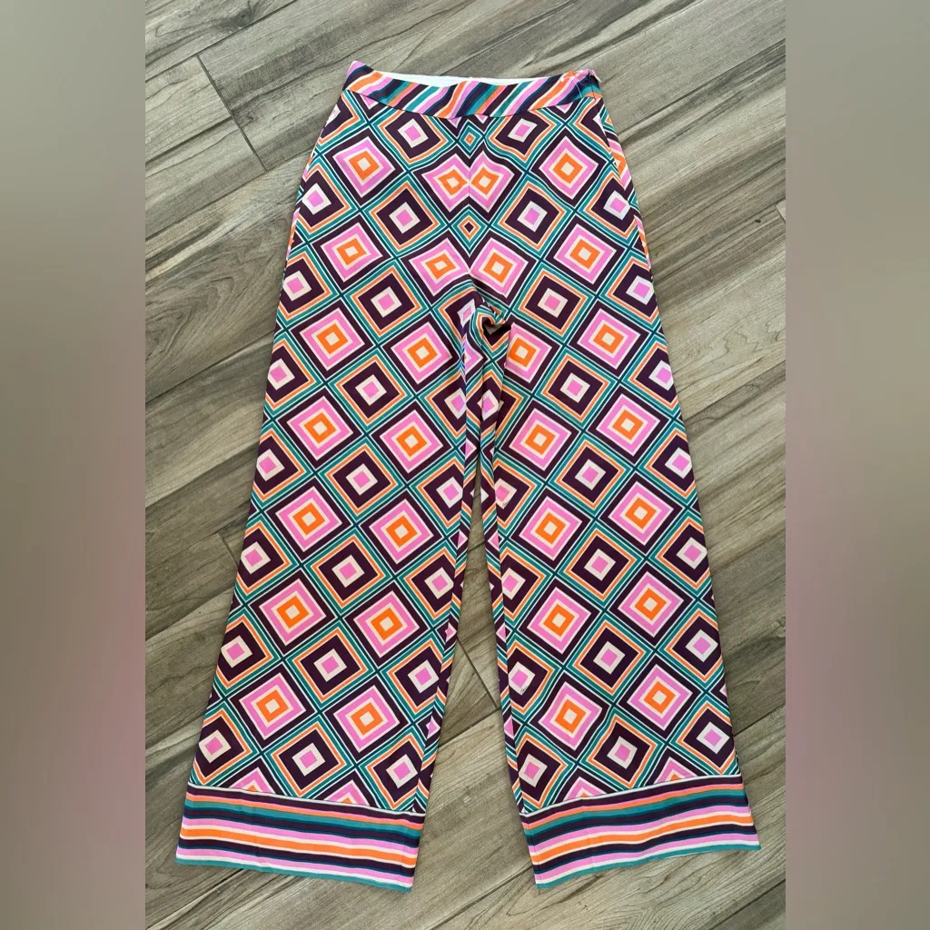 New! Trina Turk Bay Geometric Wide‎ Leg Pants sz 2 $388 - Image 5