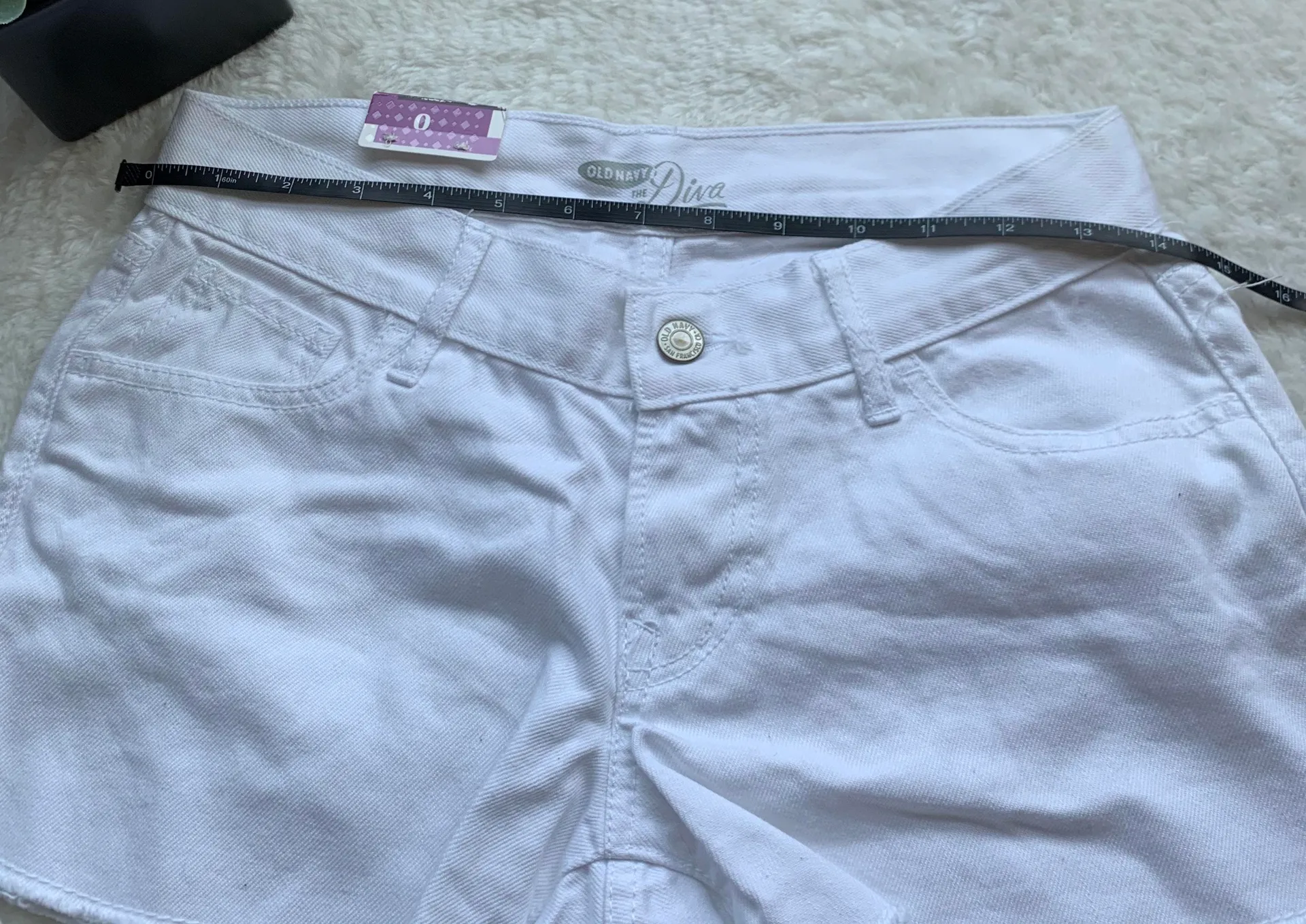 White Denim Classic Shorts Size 0 NWT - Image 3