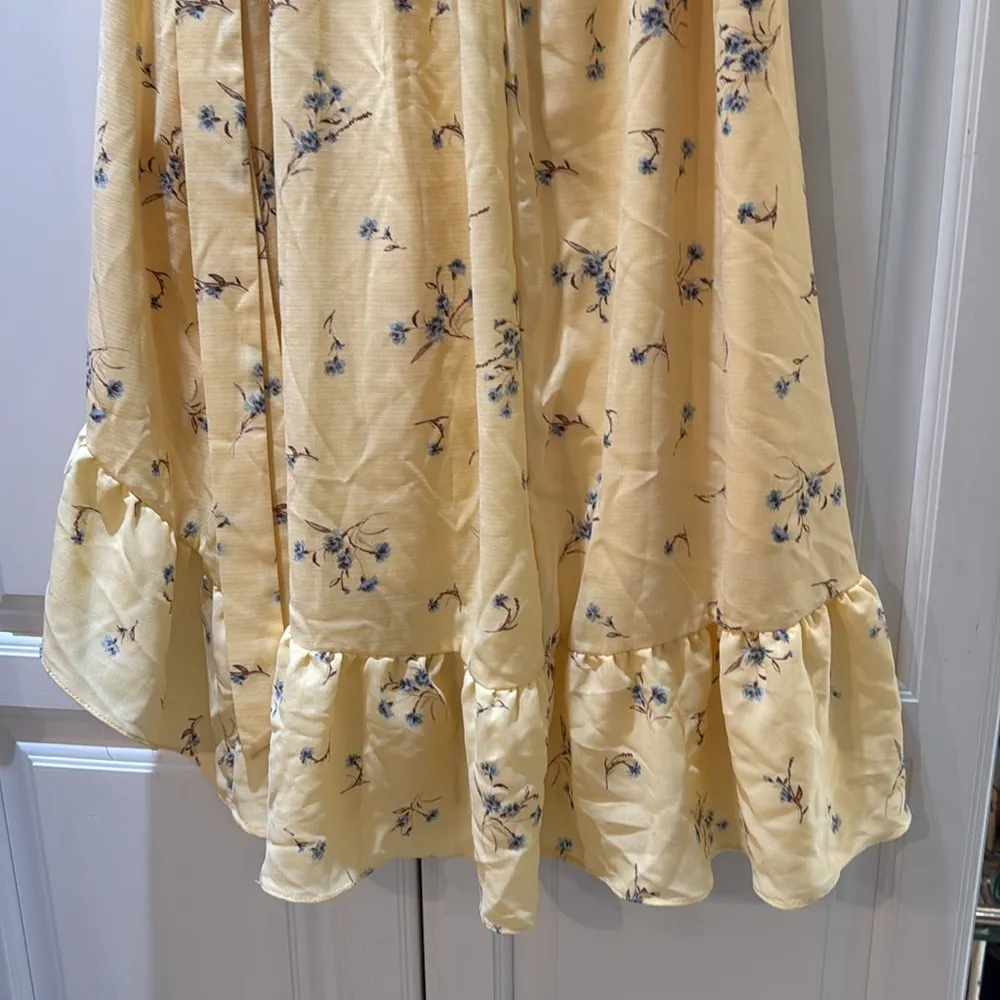 Floral Yellow Ruffle Skirt XS - Image 4