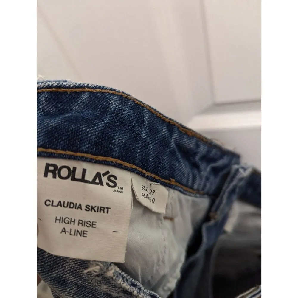 Rolla's Cutoff high waist denim mini skirt size Blue Size 27 - Image 6