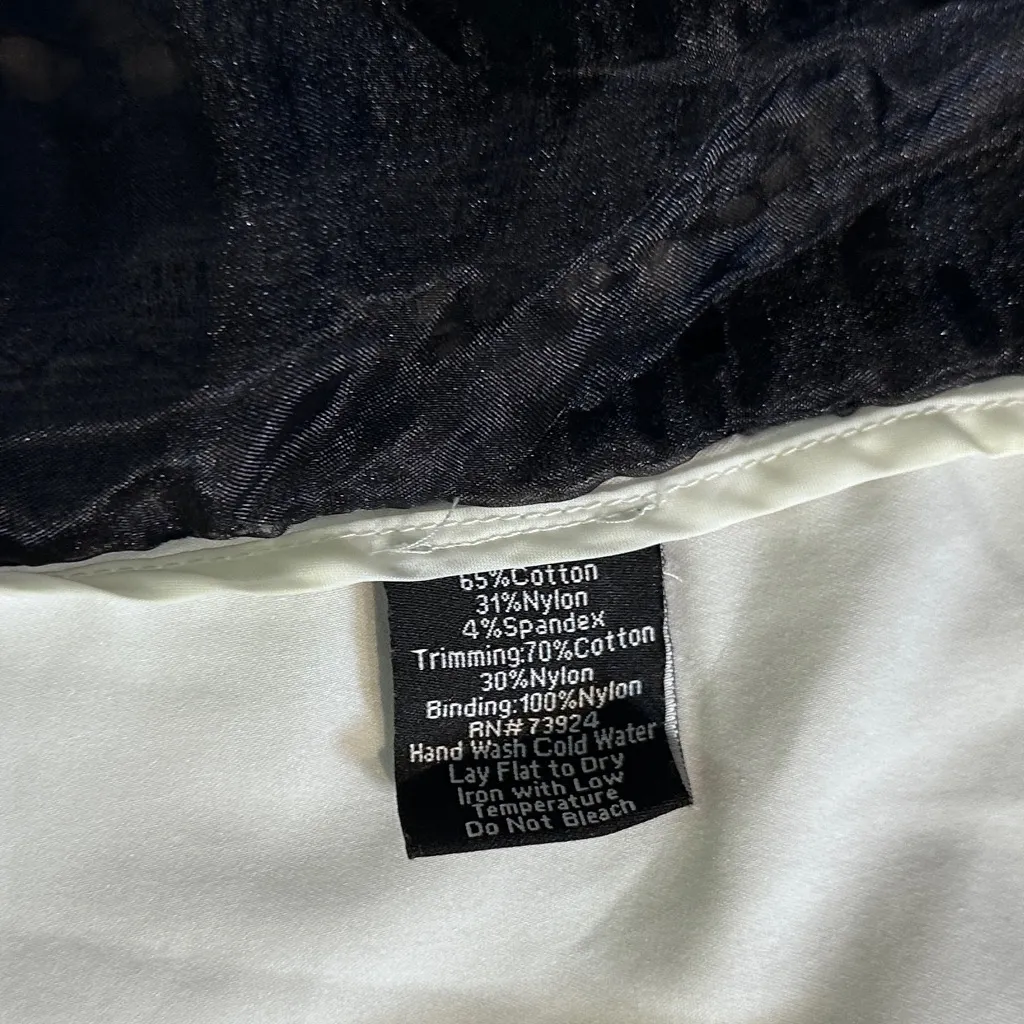 Misook Blazer Women‎ Medium White Black Croquet Sheer Knit Padded Career - Image 6